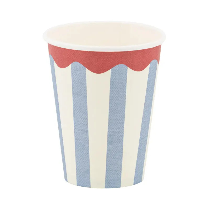 Patriotic Striped Party Cups 8ct 12oz – Red White Blue 12oz Cups for 4th of July, Summer BBQ, B... | Etsy (US)