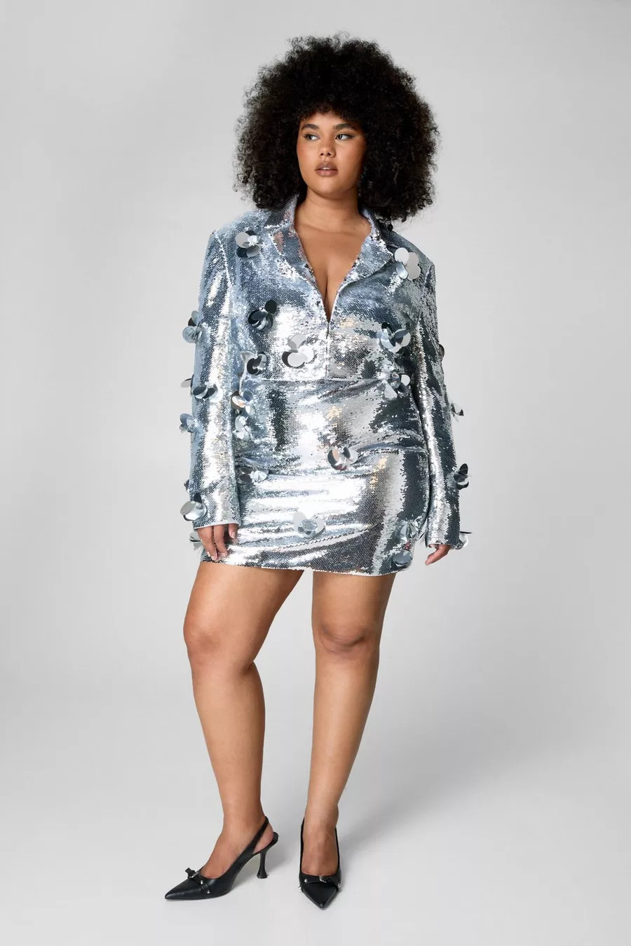 Plus Floral Embellished Sequin Skirt | Nasty Gal US