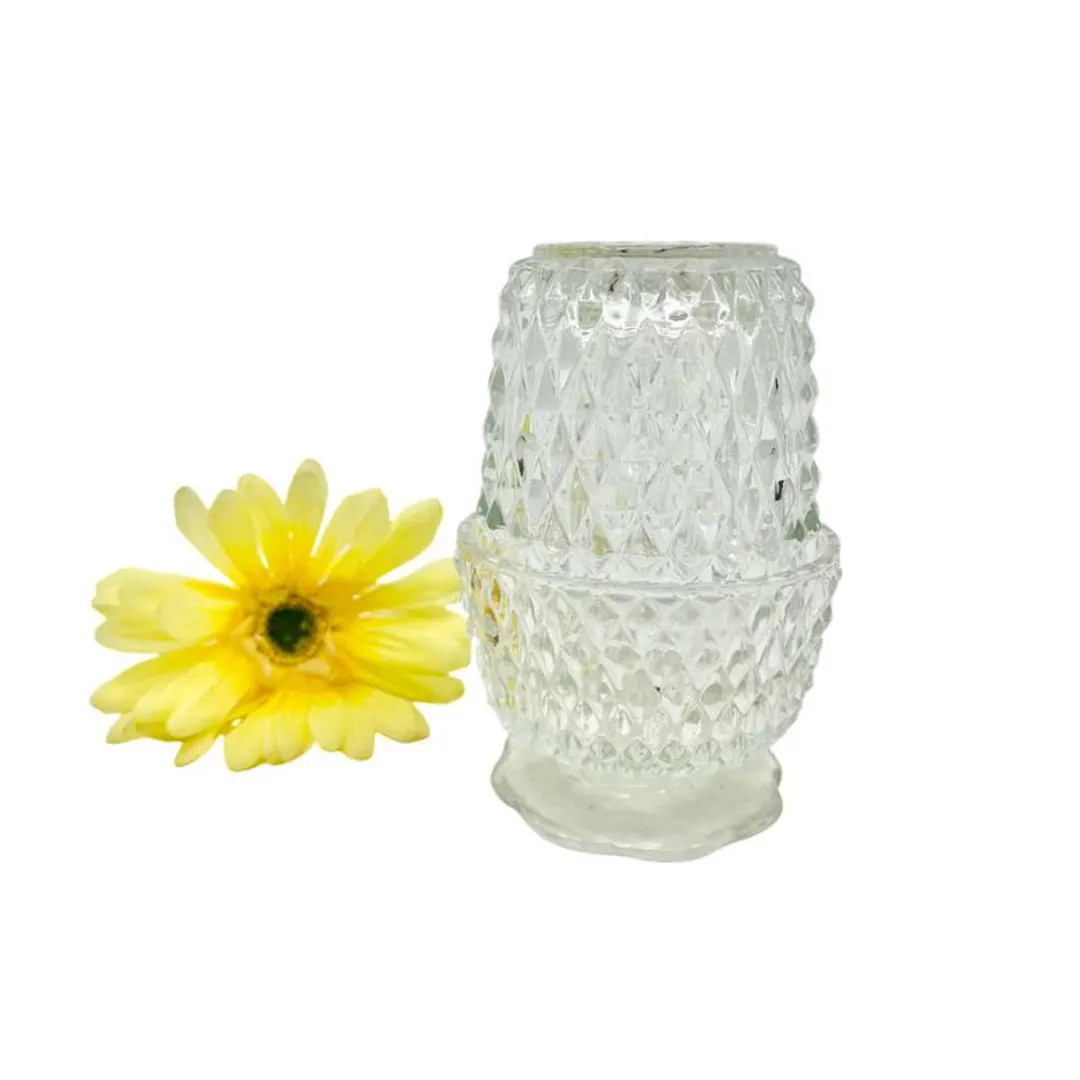 Vintage Indiana Glass Fairy Lamp, Mid-Century Diamond Point Clear Glass | Etsy (US)