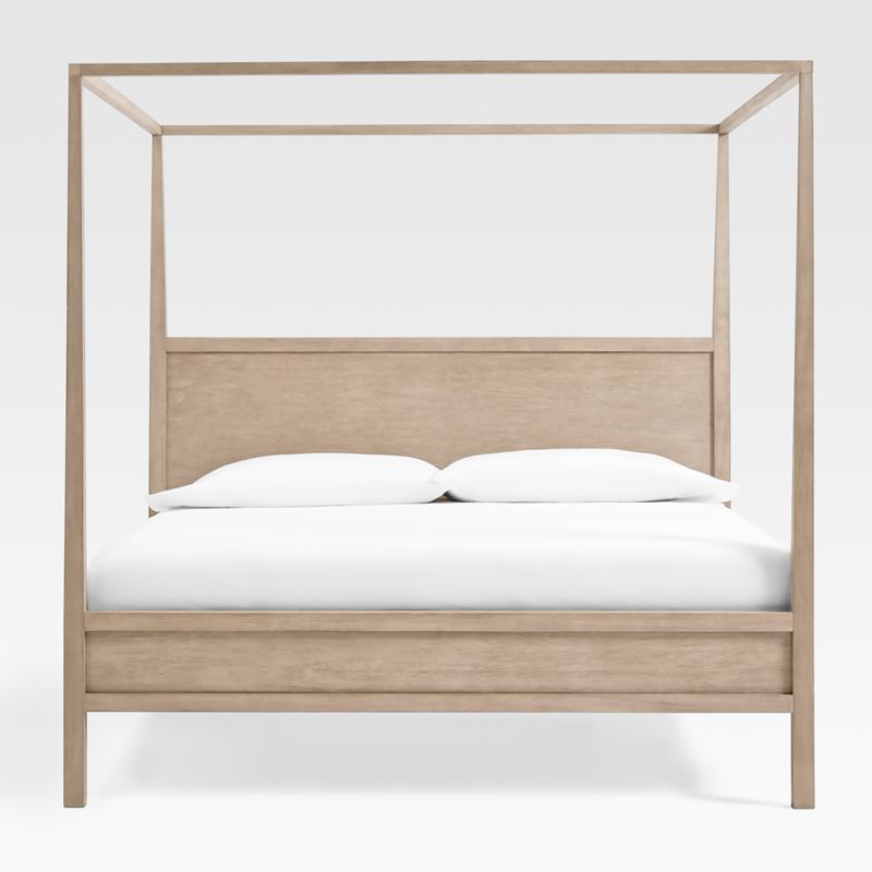 Keane Weathered Natural King Wood Canopy Bed + Reviews | Crate & Barrel | Crate & Barrel