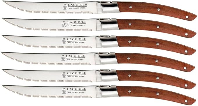 Trudeau Set of 6 Laguiole Steak Knives - Rosewood 0973049 | Amazon (US)