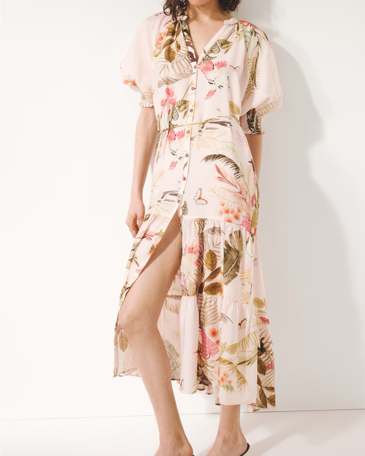 Blush pink floral midi shirt dress 

#LTKSeasonal