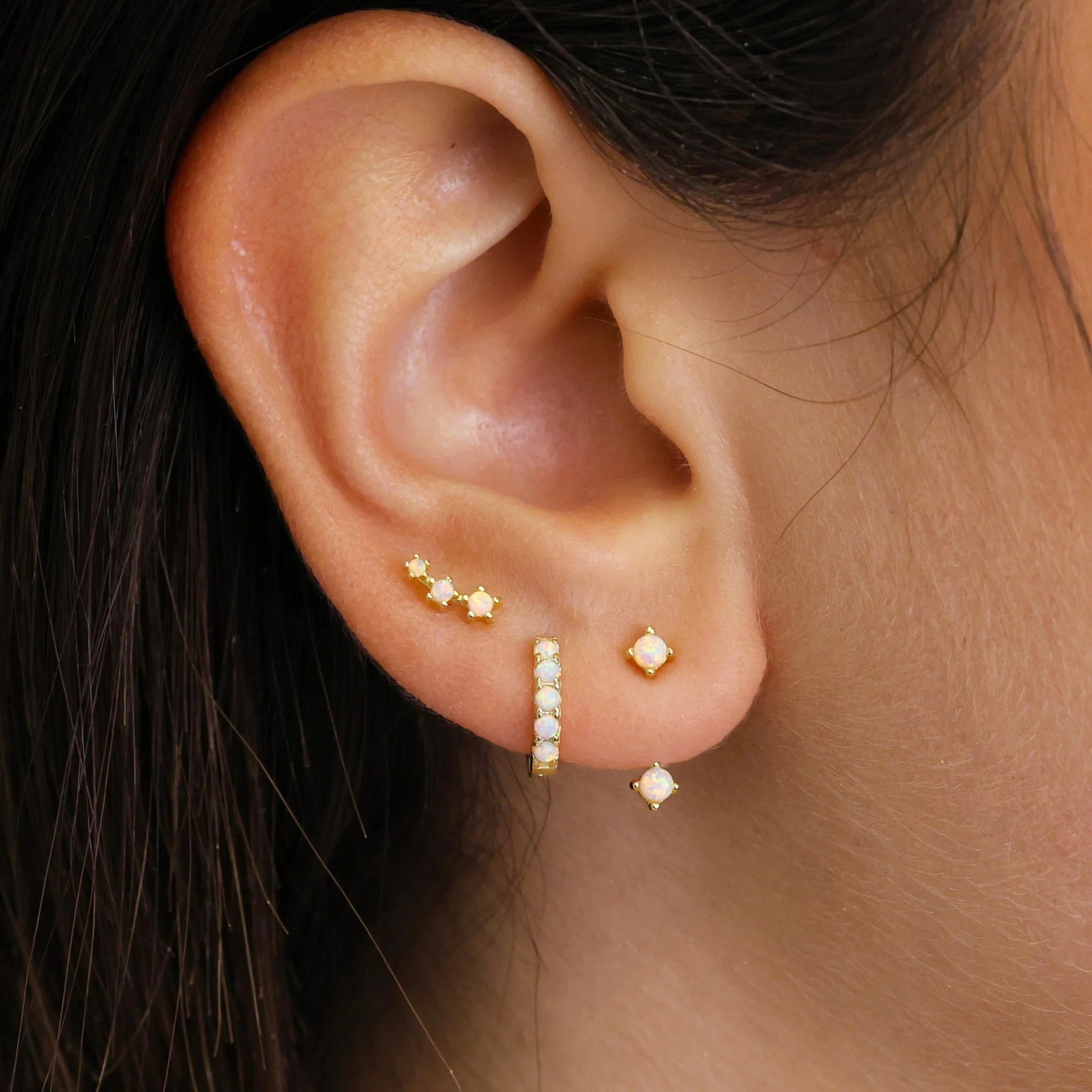 White Opal Astrid Earring Set | eyrful | Eyrful Artistry