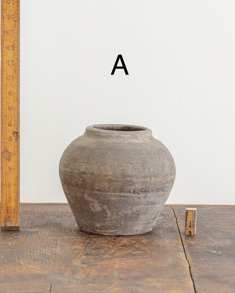 Medium Vintage Black Grey Pots no Handles free Shipping | Etsy | Etsy (US)