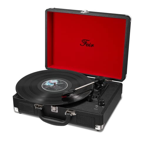 Vinyl Record Player with Speakers 3 Speed Portable Turntable Suitcase Built in 2 Speakers RCA Line Out AUX Headphone Jack -Black | Amazon (US)