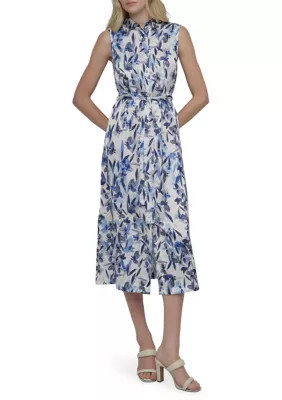 DKNY Women's Sleeveless Printed Chiffon Shirtdress, 12 | Belk