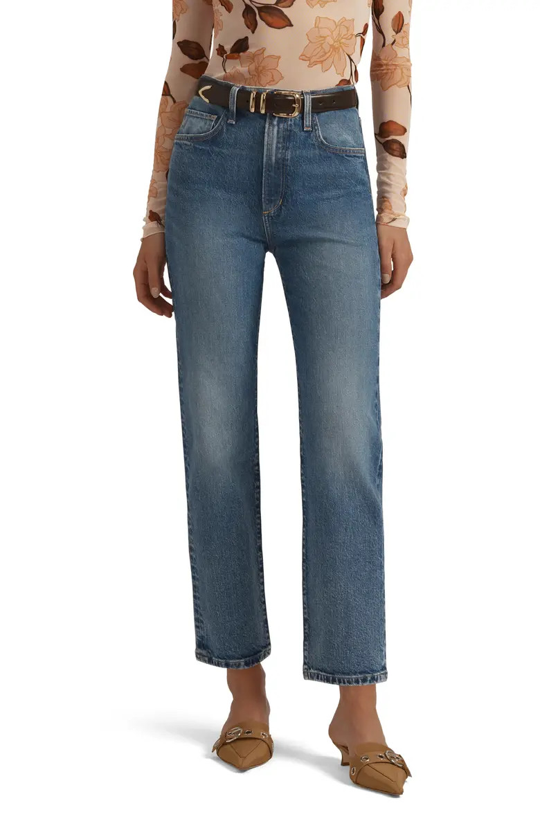 Favorite Daughter The Valentina Super High Waist Ankle Straight Leg Jeans | Nordstrom | Nordstrom