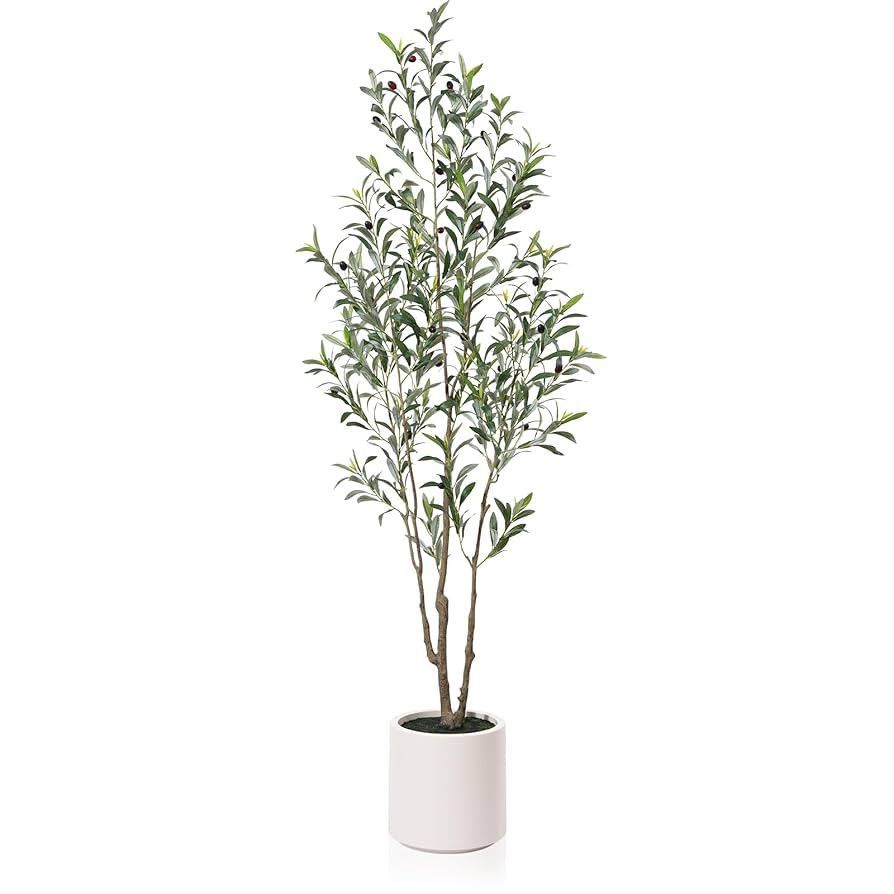 LOMANTO Artificial Olive Trees, 6 ft Tall Fake Olive Trees for Indoor, Faux Olive Silk Tree, Larg... | Amazon (US)