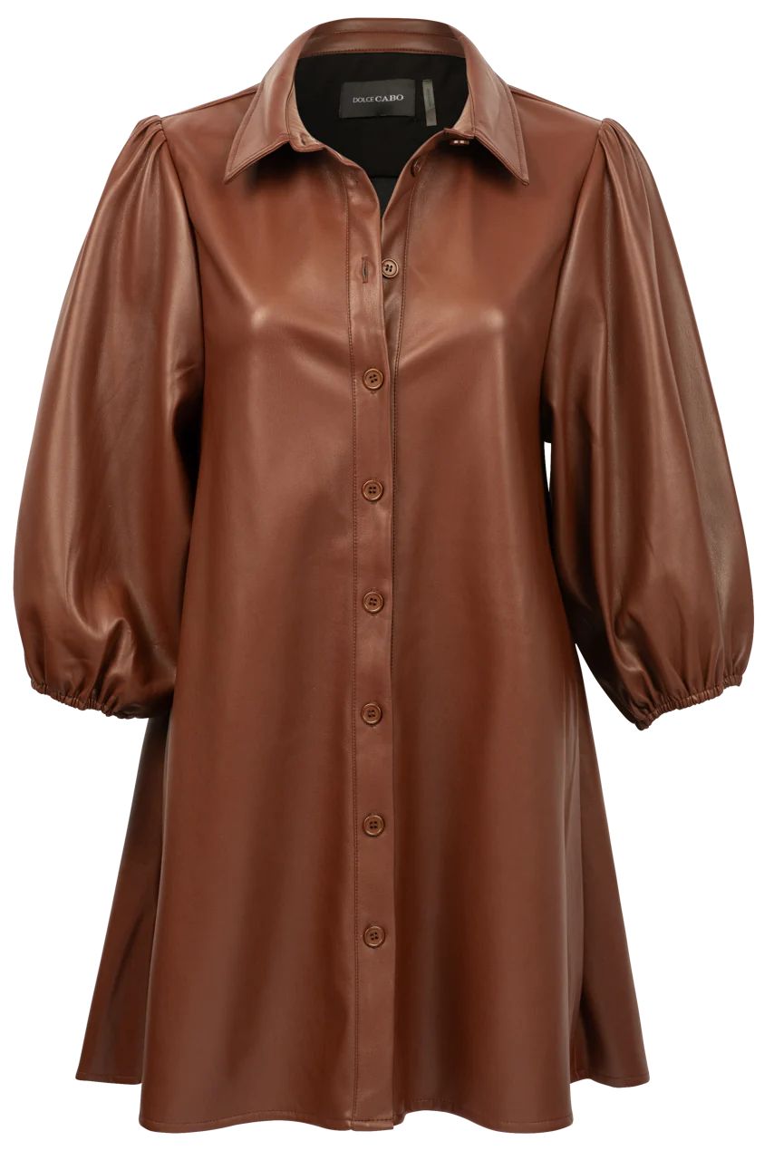 Dolce Cabo Vegan Leather Western Shirt Dress | Pinto Ranch | Pinto Ranch