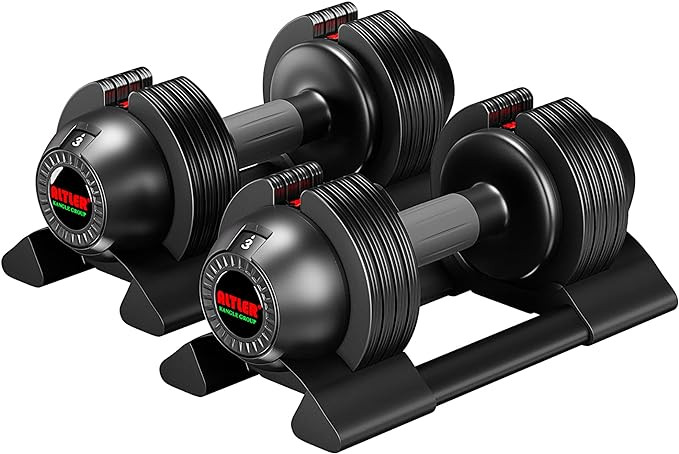ALTLER Adjustable Dumbbell, 22lb/25lb/44lb/52lb Single Dumbbell Set with Tray for Workout Strengt... | Amazon (US)