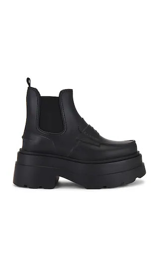 Carter Ankle Platform Rain Boot in Black | Revolve Clothing (Global)