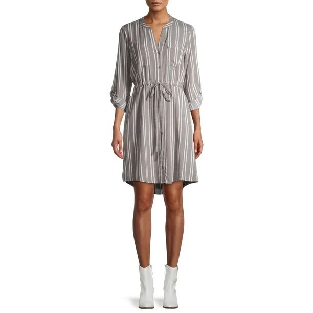 Time and True Women's Woven Utility Shirt Dress | Walmart (US)