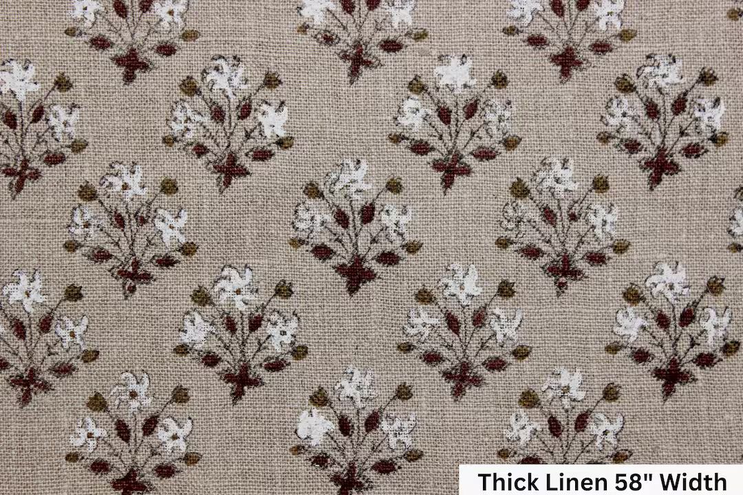 DIWALI FLOWER || Thick Linen Fabric Most Popular Block Print Fabric For Home-Decors -best for uph... | Etsy (US)