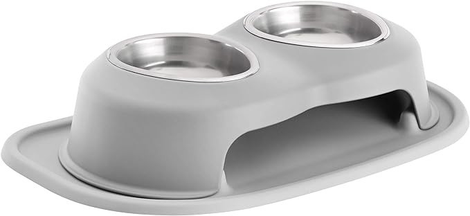WeatherTech Double High Pet Feeding System - Elevated Dog/Cat Bowls - 4 inch High Light Grey (DHC... | Amazon (US)