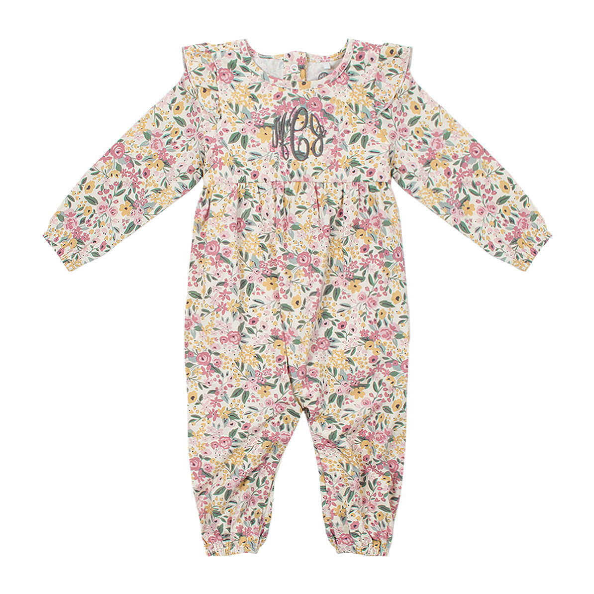 Monogrammed Kids Ruffle Romper | Marleylilly