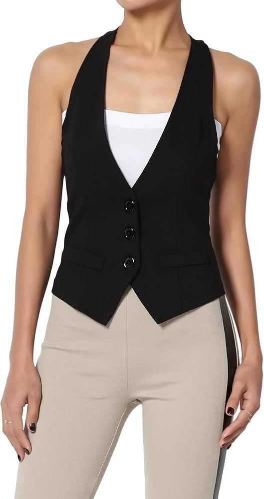 TheMogan Dressy Casual Versatile Racerback Vest Uniform Tuxedo Suit Waistcoat | Amazon (US)