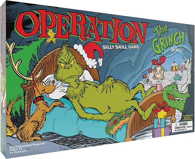 Operation: The Grinch Board Game | Classic Dr. Seuss Art & Custom Funatomy Parts | Amazon (US)