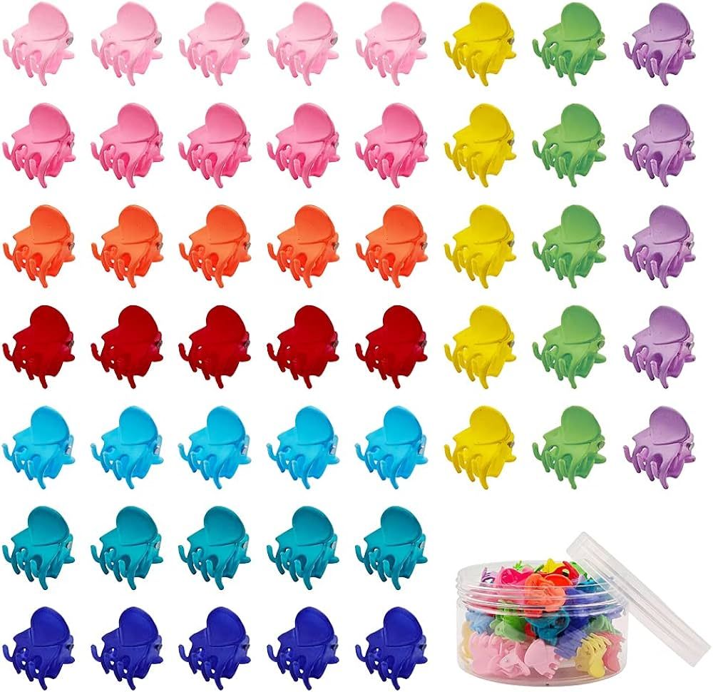 50 PCS Mini Hair Claw Clips， Bangs Strong Grip Multifunction Clamp Clips. (Matte Colors) | Amazon (US)
