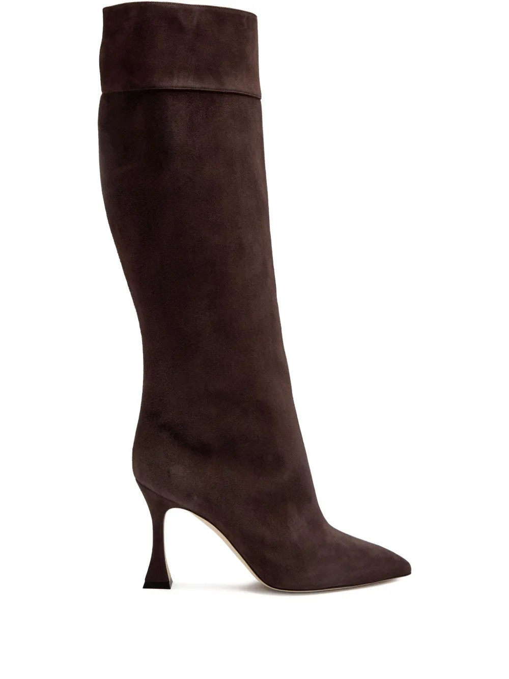 Manolo Blahnik 90mm Miralonepla pointed boots - Brown | Farfetch Global