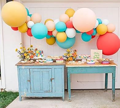 Oopat DIY Carnival Balloon Garland Drive By Fiesta Party 1ST Birthday Circus Party Vintage Tea Ba... | Amazon (US)