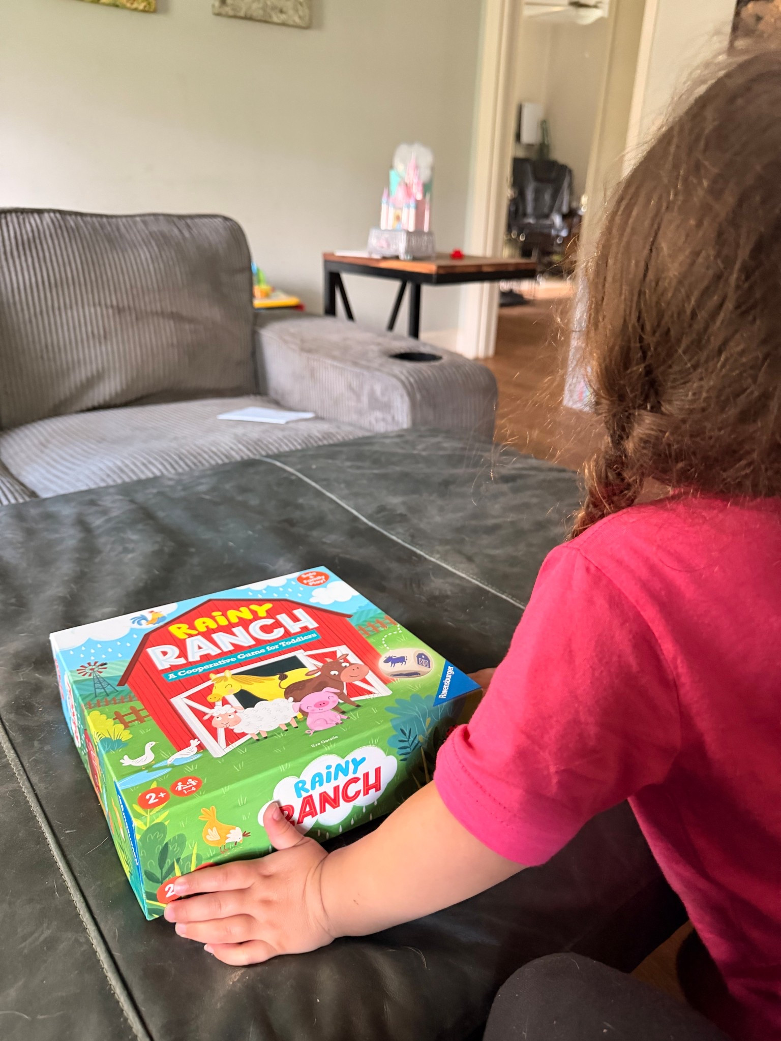 We played this game twice today! 
Roll the dice, put the farm animal in the barn before it rains. Super simple! She loved it  

#LTKKids #LTKdayinmylife #LTKmomlife