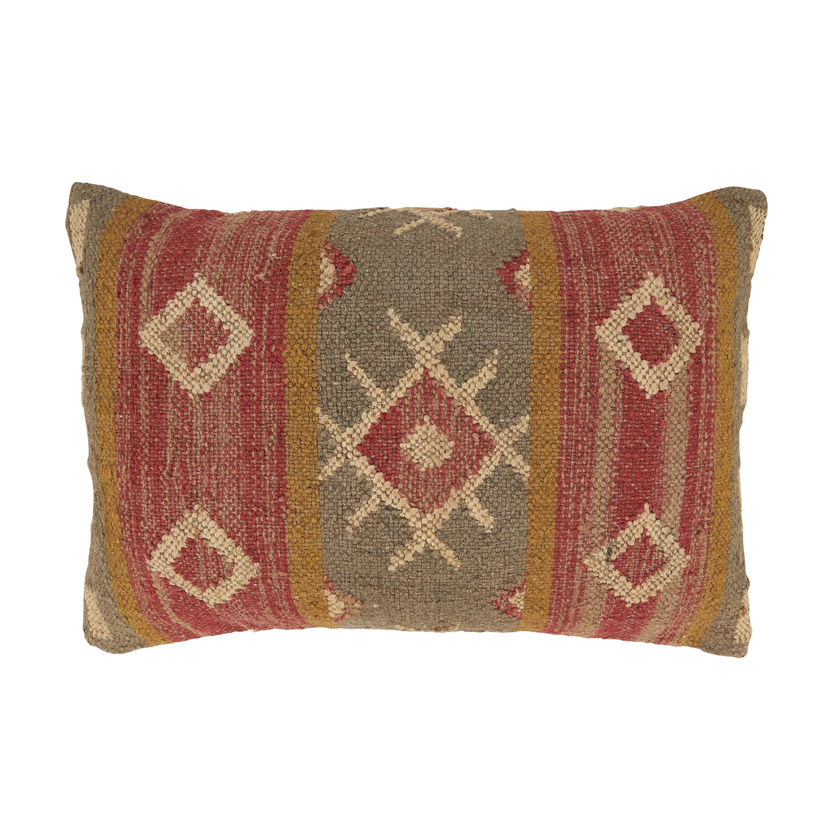 Kilim Wool Geometric Lumbar Pillow | Wayfair North America