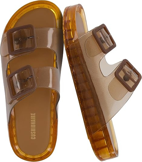 CUSHIONAIRE Pool Slides for Women Waterproof Double Buckle Adjustable Slip-On Womens Sandals for ... | Amazon (US)