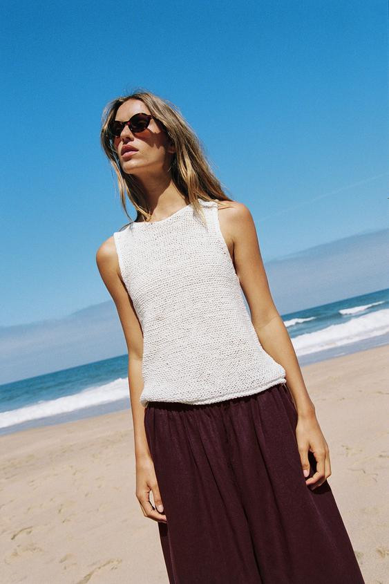 SLEEVELESS KNIT TOP | Zara UK