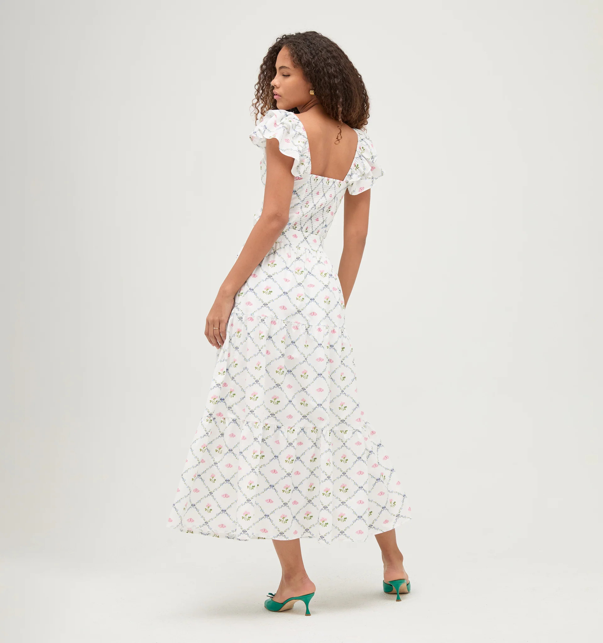 The Zuri Top - Butterfly Trellis Cotton Poplin | Hill House Home