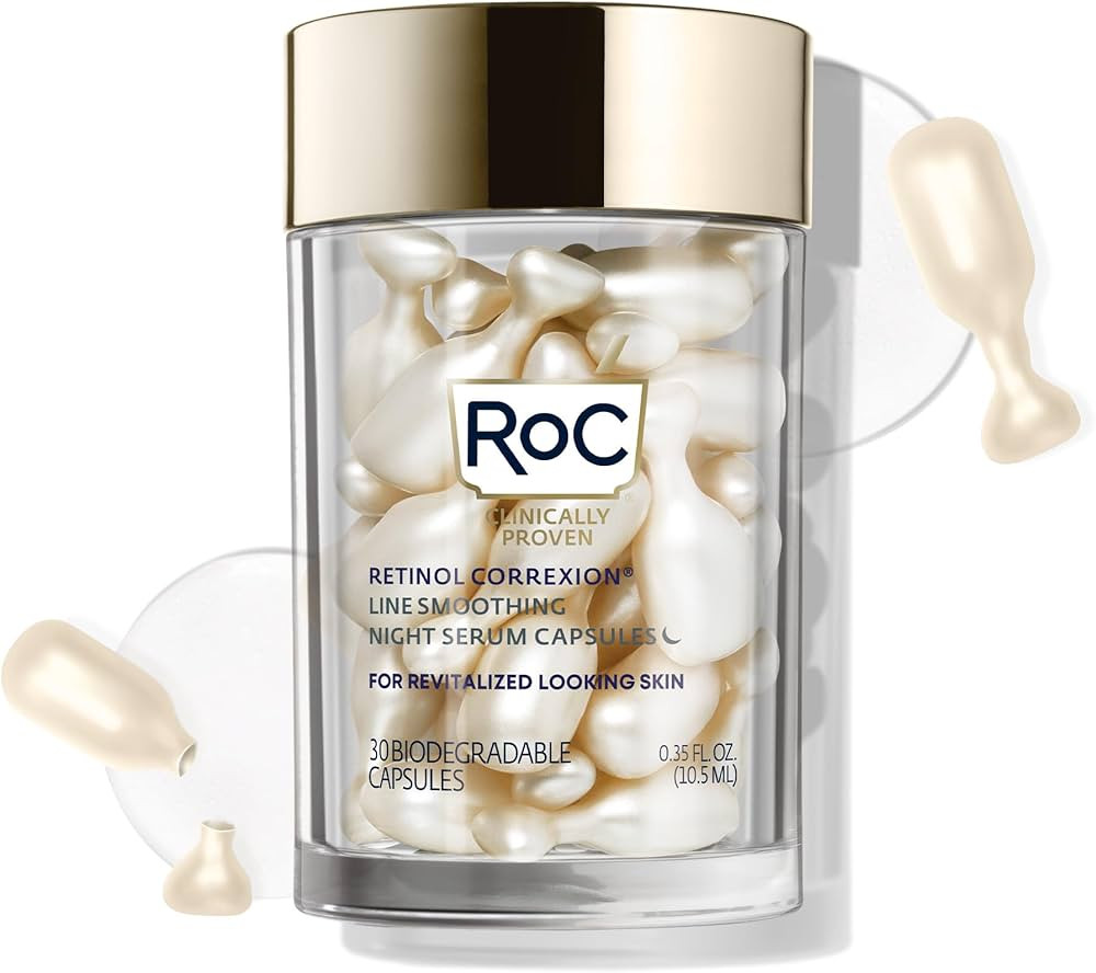 RoC Retinol Correxion Anti-Aging Wrinkle Night Serum, Daily Line Smoothing Skin Care Treatment fo... | Amazon (US)