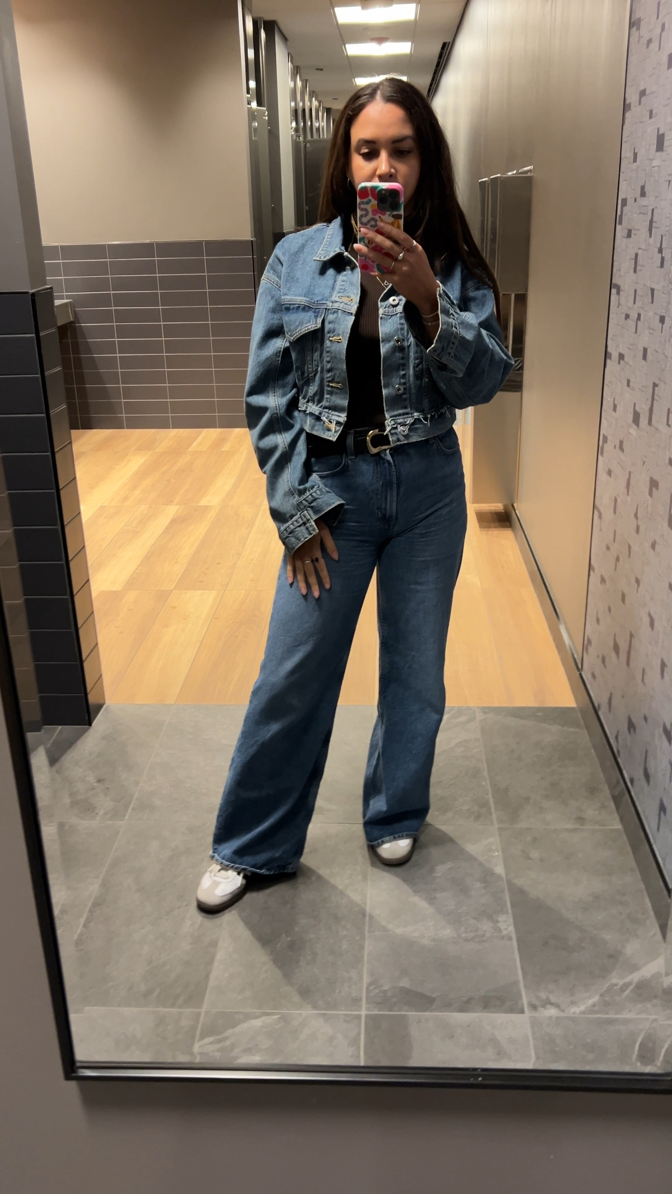 Denim on denim. Cropped denim. Jean jacket. Wide leg jeans. 

#LTKFindsUnder100 #LTKStyleTip #LTKVideo