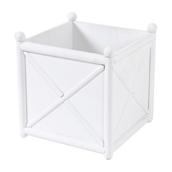 Providence White Wooden Outdoor Planter, Medium | At Home