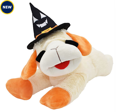 Multipet International Lamb Chop Halloween Jumbo with Black Jack O Lantern Witch Hat Dog Toy, X-L... | Petco