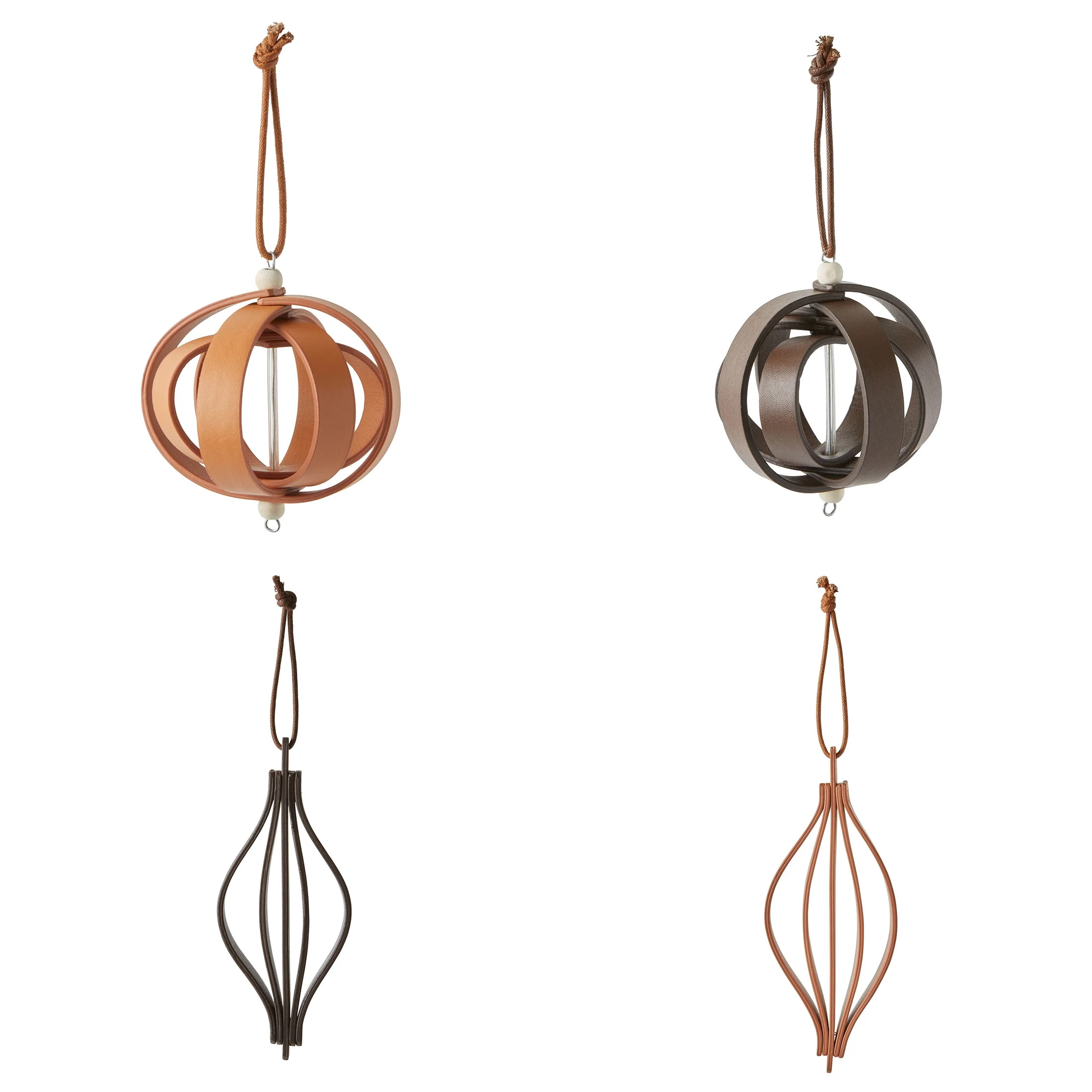 Holiday Time Faux Leather Ornaments, 4 Pack, 4.5 inch | Walmart (US)