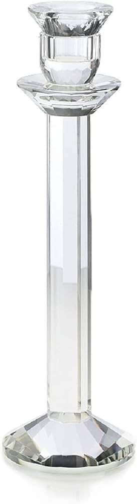 Serene Spaces Living Small Modern Cut Stem Crystal Candlestick, Pillar and Dinner Candle Holder, ... | Amazon (US)