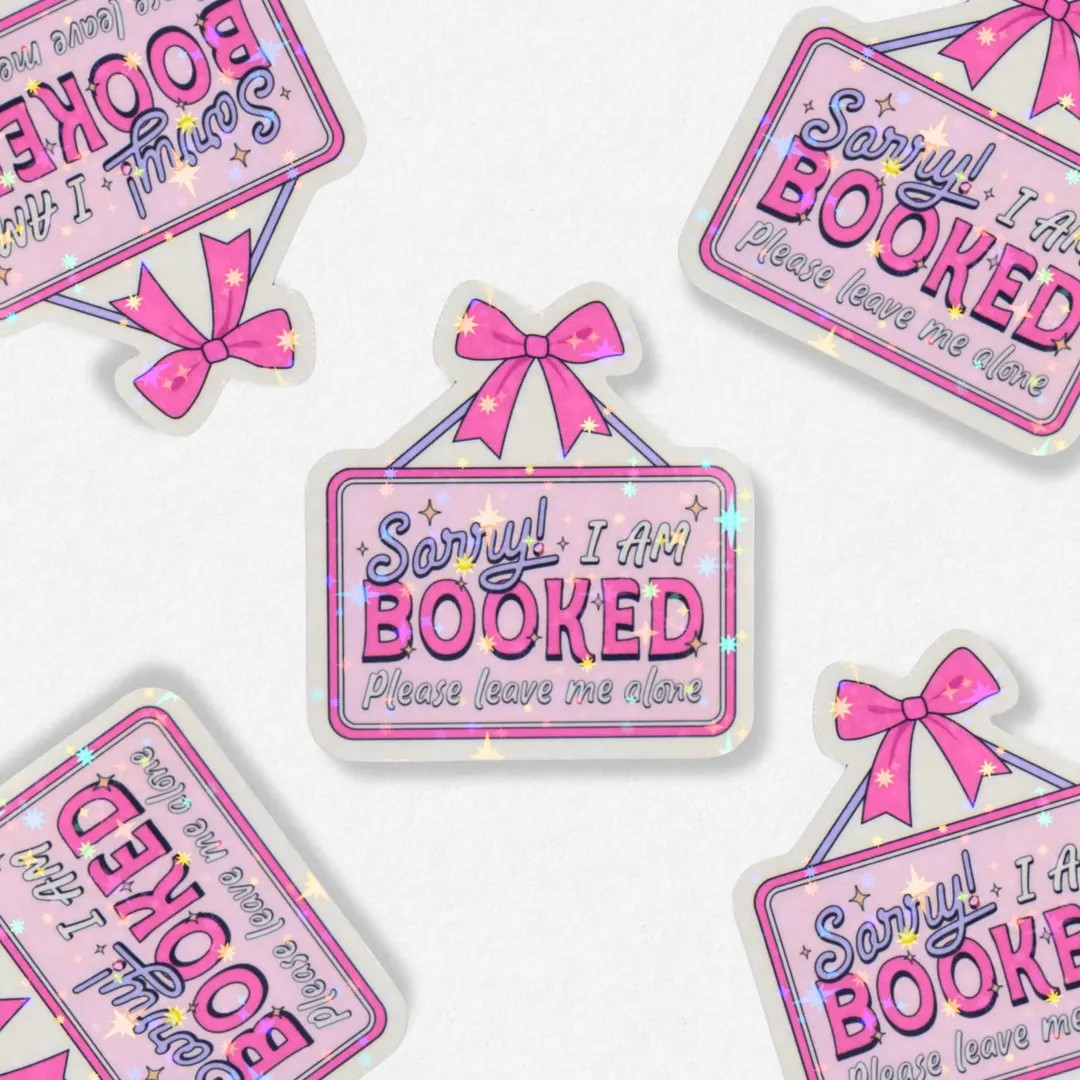 Sorry I Am Booked Please Leave Me Alone Holographic Sticker Booktok, Kindle Sticker, Bookish, Boo... | Etsy (US)