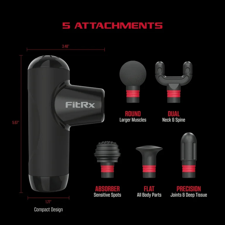 FitRx Mini Pro Neck and Back Massager, Handheld Deep Tissue Muscle Massage Gun | Walmart (US)