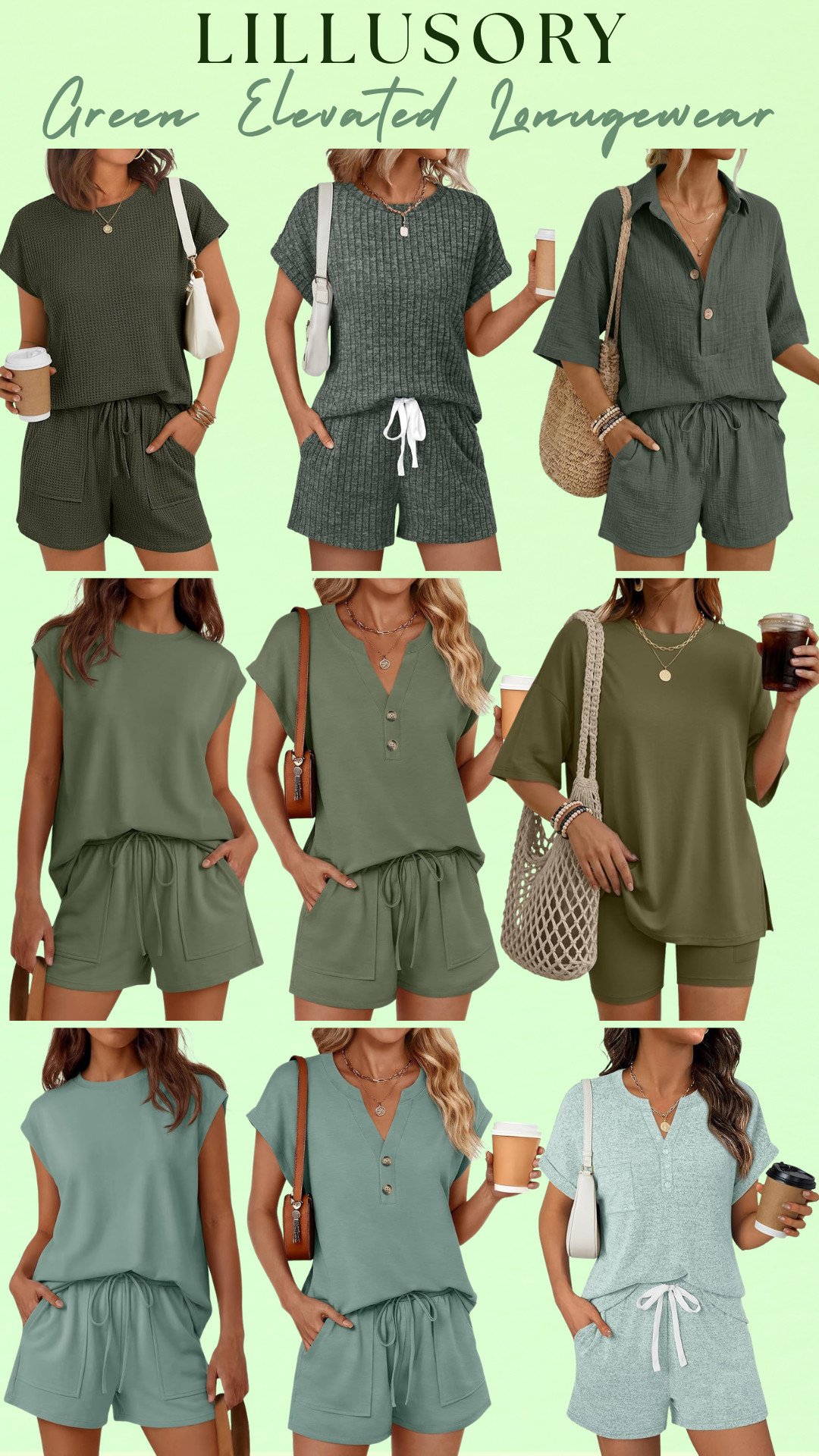 LILLUSORY | 2 Piece Green Loungewear Sets | Elevated Basics Edit

If your loungewear feels basic but you want that effortless, expensive-looking vibe… this is it.

Because neutrals are good — but these green tones?

They make your outfit look styled without doing anything extra.

I went through SO many sets and these LILLUSORY green loungewear pieces are the ones that actually made the cut.

These are the sets that instantly make you look put together.

Why these are actually worth it:
• Soft, breathable fabric you can wear all day
• Relaxed but flattering fits (not oversized in a sloppy way)
• Lightweight + perfect for warm weather
• Stretchy comfort without losing shape
• Easy mix & match pieces → multiple outfits
• That effortless “clean, elevated” vibe

Color moment (THIS is what makes them hit):
Forest green, olive, sage, muted eucalyptus — rich, earthy tones that make outfits look instantly more expensive

The vibe:
Natural, minimal, elevated — that “I didn’t try but still look good” energy

Perfect for:
At-home days that still feel styled
Running errands / coffee runs
Travel days + airport outfits
Vacation mornings, casual plans
Everyday outfits when you don’t want to overthink it

These are the pieces you reach for when you want to look like you tried… even when you didn’t.

I did the digging for you — these are the loungewear sets that are actually worth buying and wearing on repeat.

If your basics feel basic… this is your upgrade.

↓ Everything is linked!

#LTKActive #LTKSaleAlert #LTKTravel