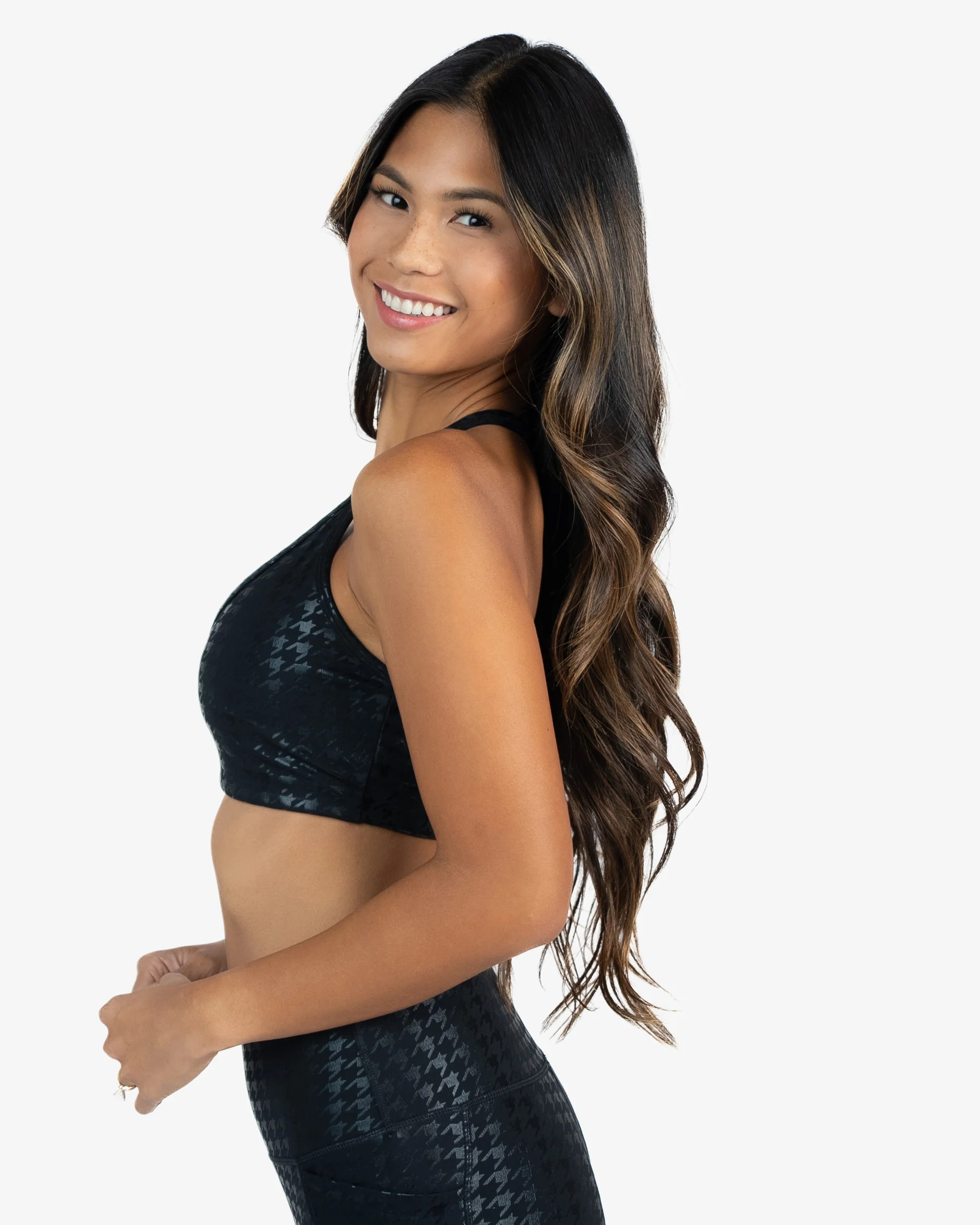 Skin Move Bra - Black Houndstooth | Senita Athletics