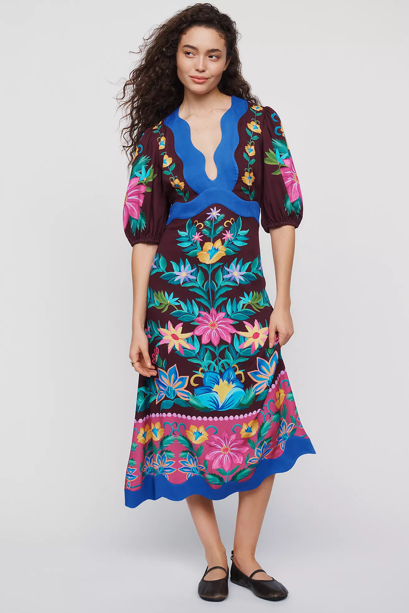 Farm Rio x Anthropologie Scalloped Maxi Dress | Anthropologie (US)