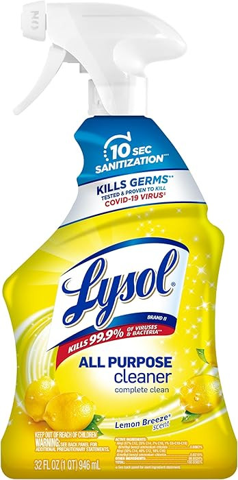 Lysol All Purpose Cleaner Spray, Multi-Purpose Disinfecting Spray, Kitchen & Bathroom Cleaner, Le... | Amazon (US)