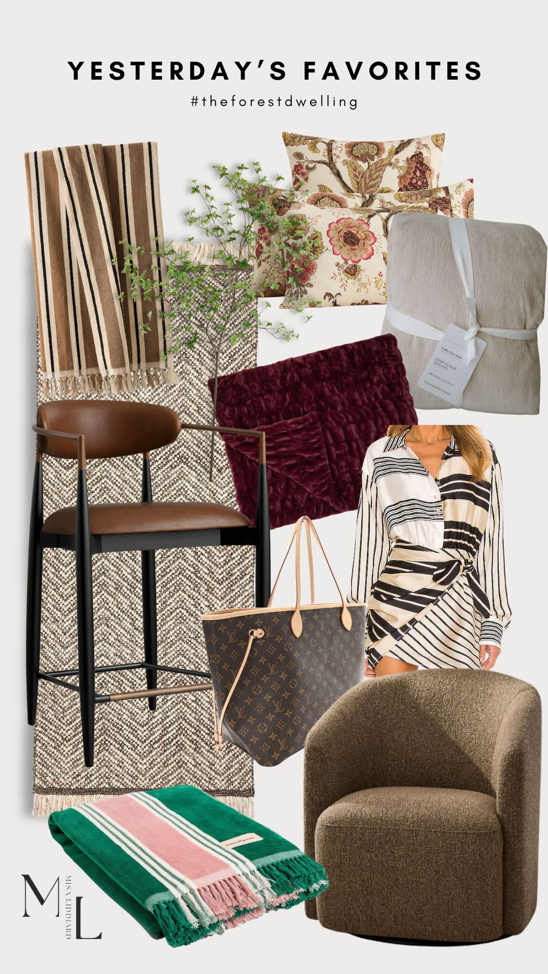 Yesterday's faves! These beach towels are so good. The quality is amazing. I knew I had to have the Haven Cotton Beach Towel with the Woodsmoke Stripe. The perfect color combo! We have the Jagger stools in the Cary Linen performance fabric, but the faux leather has really caught my eye. Cozy Cloud and Gianna Floral for spring bedding. Obsessed! 

 #LTKdayinmylife #LTKSeasonal #LTKHome