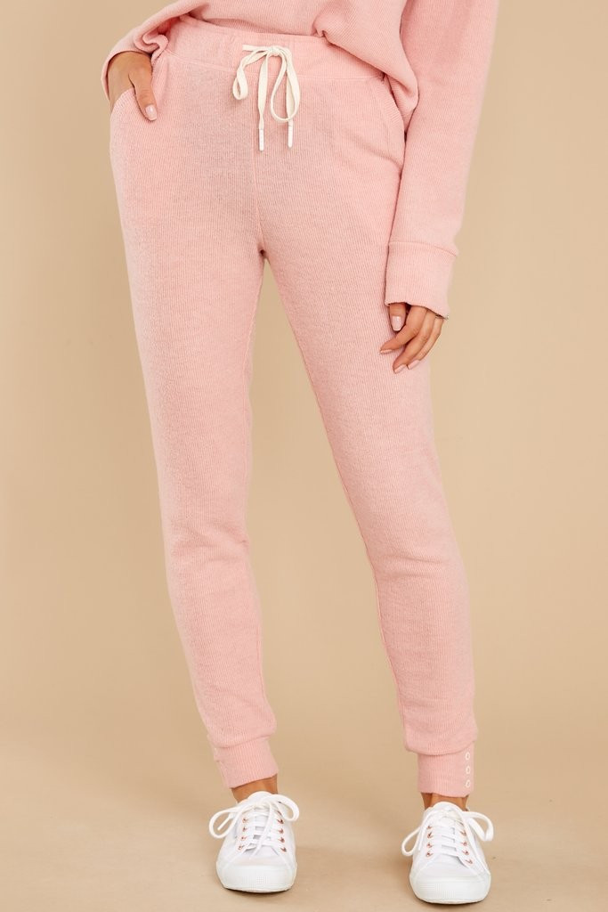 Homey Rib Rosy Pink Joggers | Red Dress 