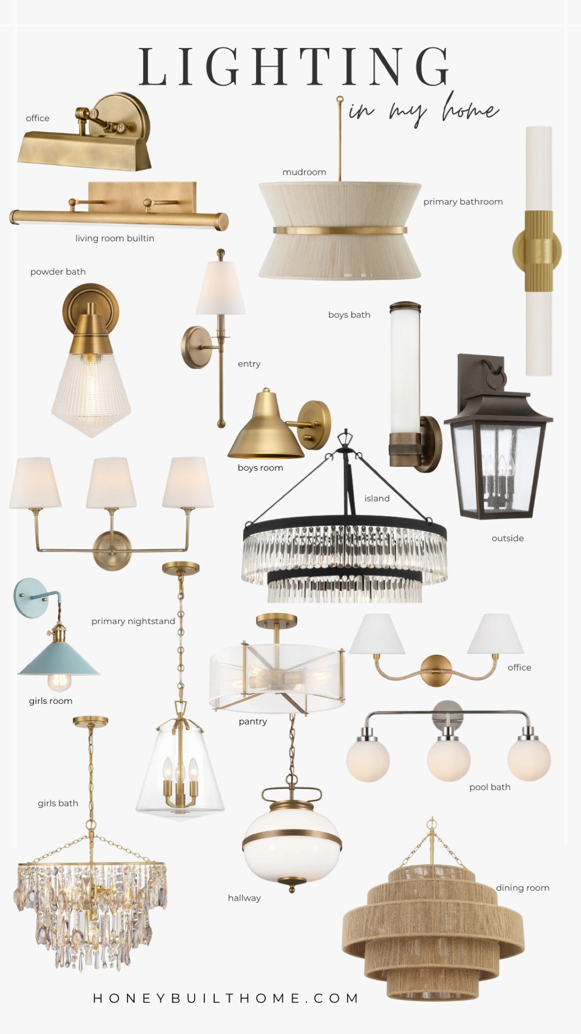 Every light we have in our home. Some are splurge investment pieces and others are very budget friendly! A little yin and yang  