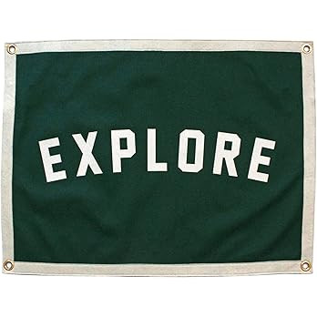 Oxford Pennant Explore Camp Flag Banner, Wool Felt, Screen Printed Design, Poster Wall Art Décor... | Amazon (US)