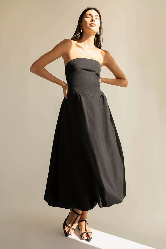STRAPLESS BUBBLE HEM DRESS | OAK + FORT