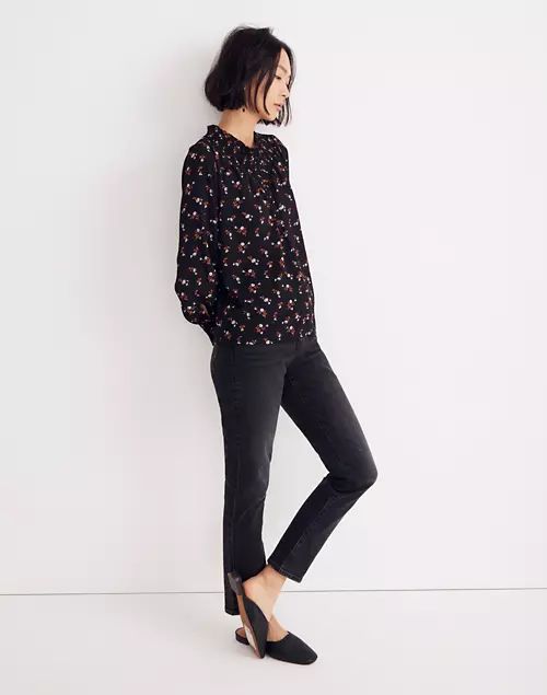 Embroidered Smockneck Top in Tossed Floral | Madewell