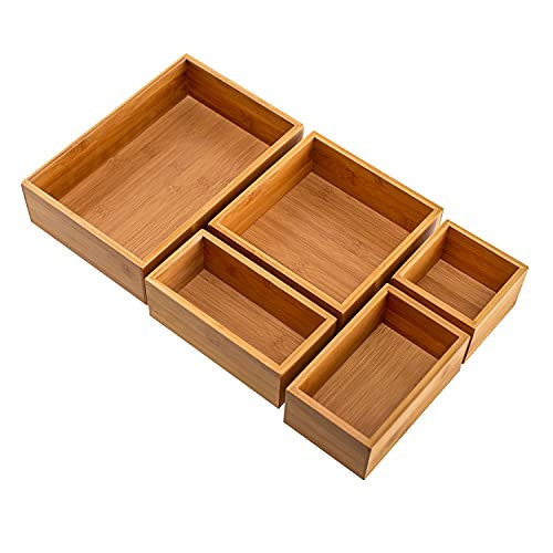 Seville Classics 5-Piece Bamboo Storage Box Drawer Organizer Set | Amazon (CA)