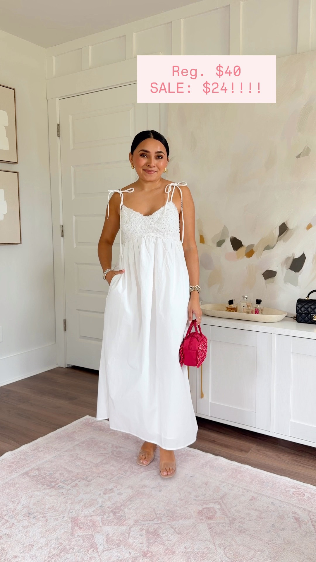 Dress size xs TTS
Clear heels size 5 TTS 

Summer Outfits 
Summer Dresses

#LTKgrwm #LTKPetite #LTKSaleAlert