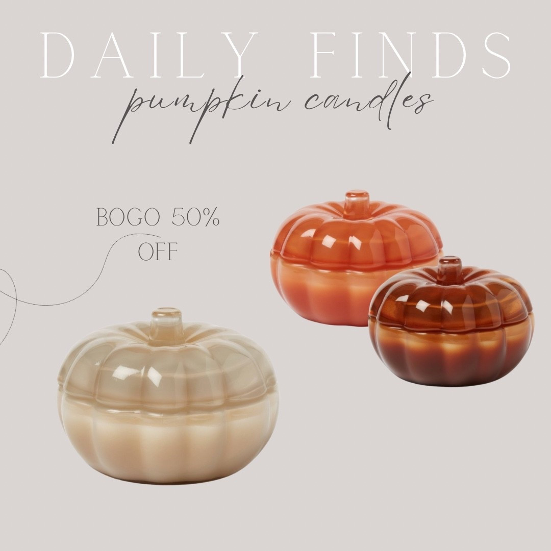 These cutie candles are BOGO 50% off right now! They are so cute for fall decorating or would be perfect for gifting! 


Fall candles, pumpkin decor, home decor, fall decor, cozy home, autumn decor 



#target 

#LTKHome #LTKSeasonal #LTKSaleAlert